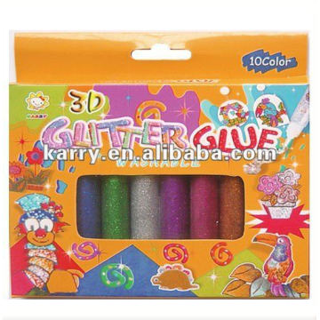 COLLE GLITTER LAVABLE 3D 10 COULEURS 10ML PAR TUBE BRICOLAGE NON-TOXIQUE POUR LA DÉCORATION ET LE MAIN-D&#39;ŒUVRE